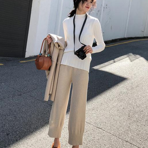 YIU YIU Rajut - Import Celana Rajut Causal Style Kulot Rajut Highwaist Cullote Knit Pants