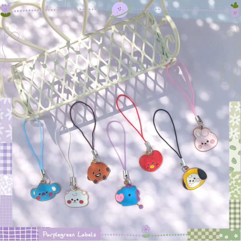 BTS BT21 Lanyard Gantungan Hp Phone Strap Enamel BT21 Koya RJ Shooky Mang Chimmy Tata Cooky  Murah