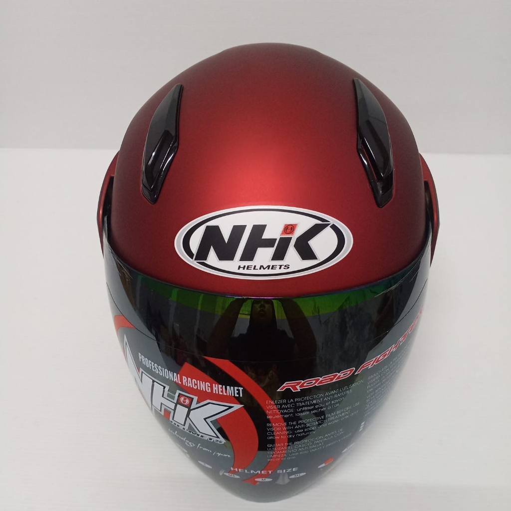 HELM NHK R7 SR SOLID POLOS MAROON DOFF HELM NHK HALF FACE ORIGINAL TERBARU KYOTO