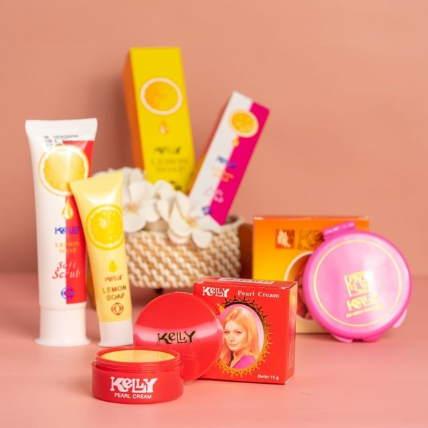 Kelly Pearl Cream - Lemon Soft Soap - Scrub Wajah - Alas Bedak - Sabun Cuci Muka
