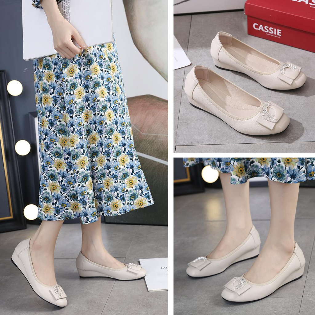 GSW Sepatu flatshoes wanita kerja Import wedges kerja wanita ( G3201 ) sepatu kerja wanita