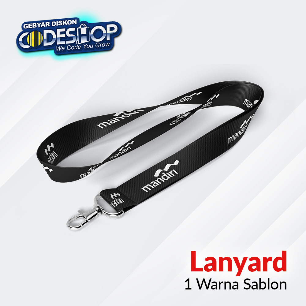 

Custom Tali Lanyard ID Card 90x1,5cm Sablon 1 Warna 1 Sisi