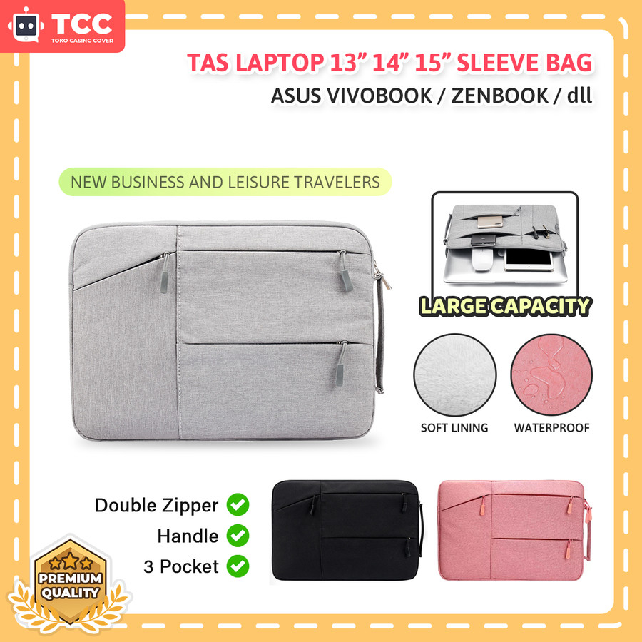 Tas Laptop Asus 13 14 15 Vivobook Zenbook Sarung Case Pouch Sleeve Bag Pouch Handbag Tablet Full Cov