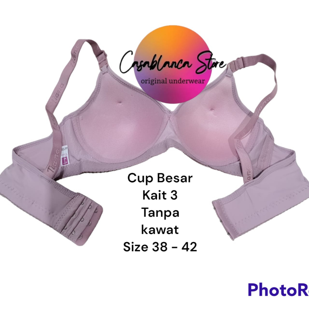 BH TIANA Cup Kecil A6 Tanpa Kawat, Kait 2, Ready Size 34 - 40 &amp; Cup Besar B6 Tanpa Kawat, Kait 3, Ready Size 38 - 44