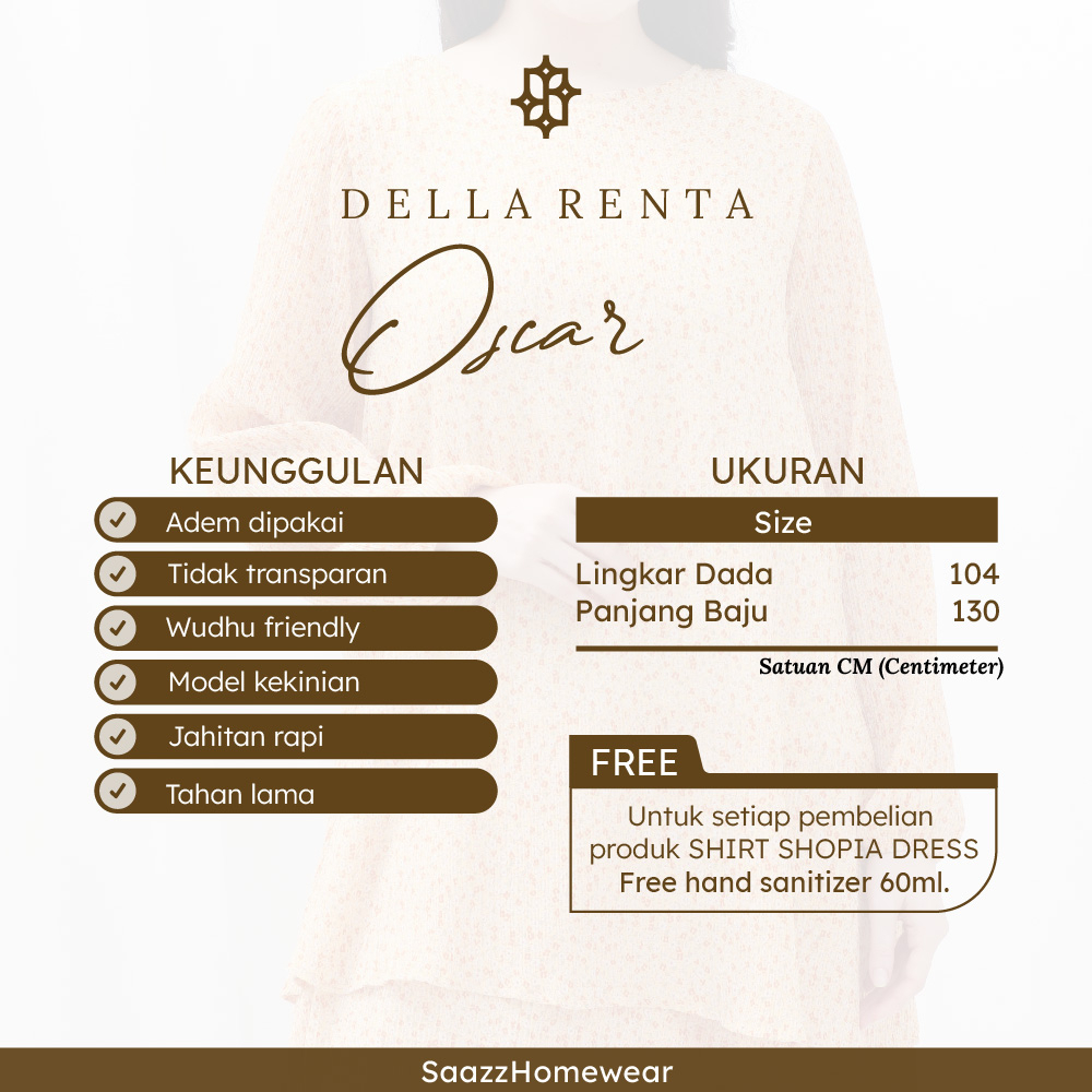 SAAZZ Oscar Della Renta Pakaian Muslimah Gamis Dress Wanita Kekinian-5