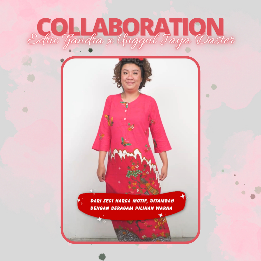 LONGDRESS COLLABORATION EDRIC TJANDRA X UNGGULJAYADASTER motif 500 lengan 7/8