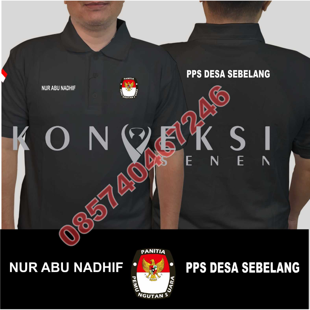 polo shirt pps / baju kerah panitia pemungutan suara kpu lengan pendek