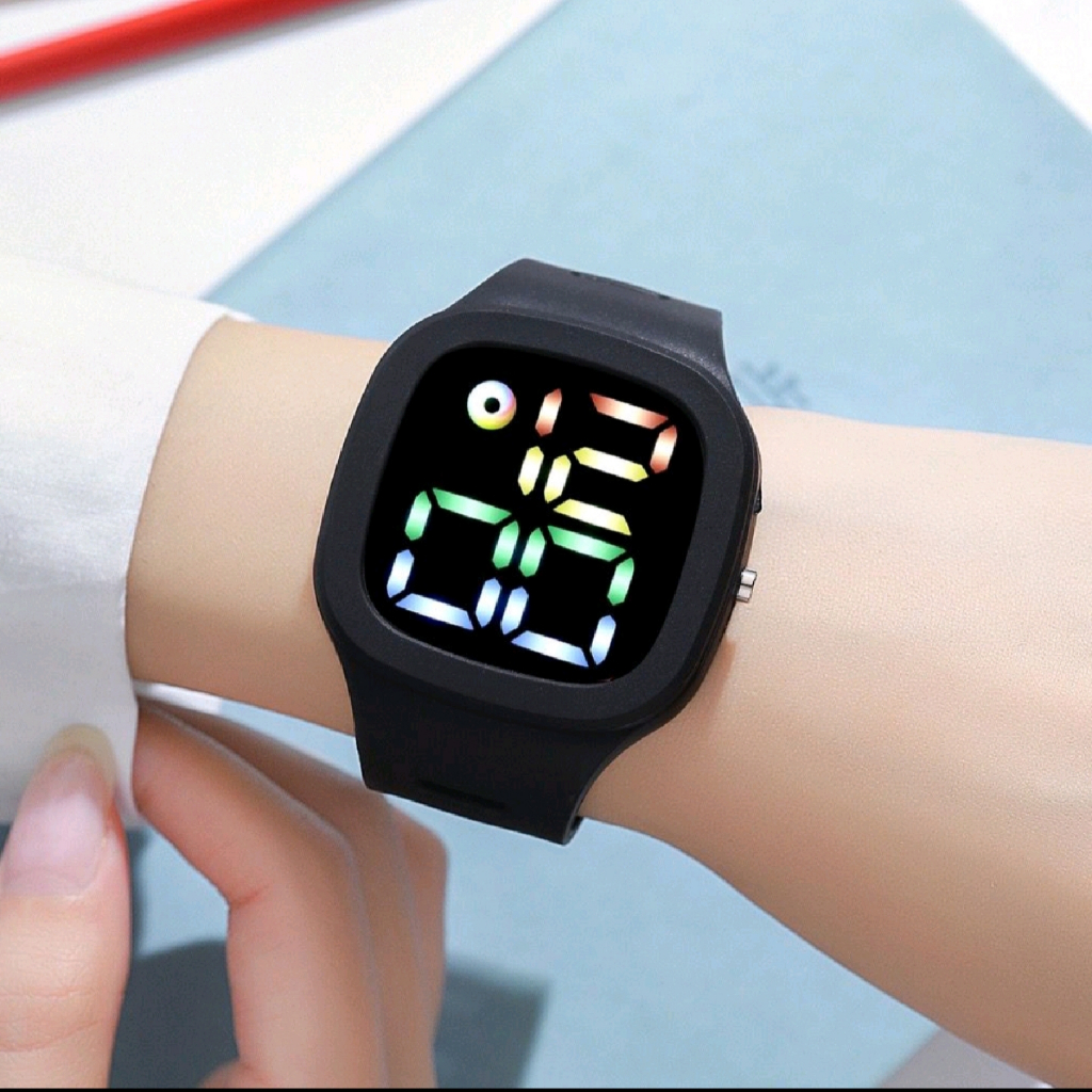 BEST SELLER JAM TANGAN WANITA LED DIGITAL TALI RUBBER J12 TANGGAL AKTIF DM 4.0CM FREE BOX &amp; BATERAI || JAM TANGAN FASHION WANITA JAM TANGAN CEWEK MURAH