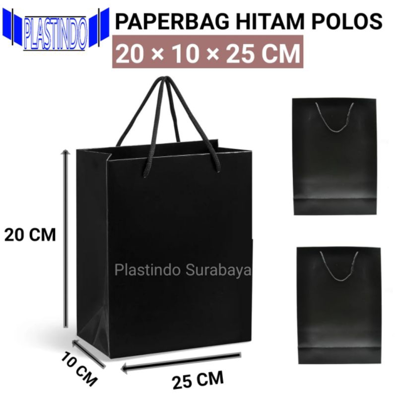 

ISI 12 BIJI paper bag hitam murah bp19 | tas kertas | paperbag polos shopping bag