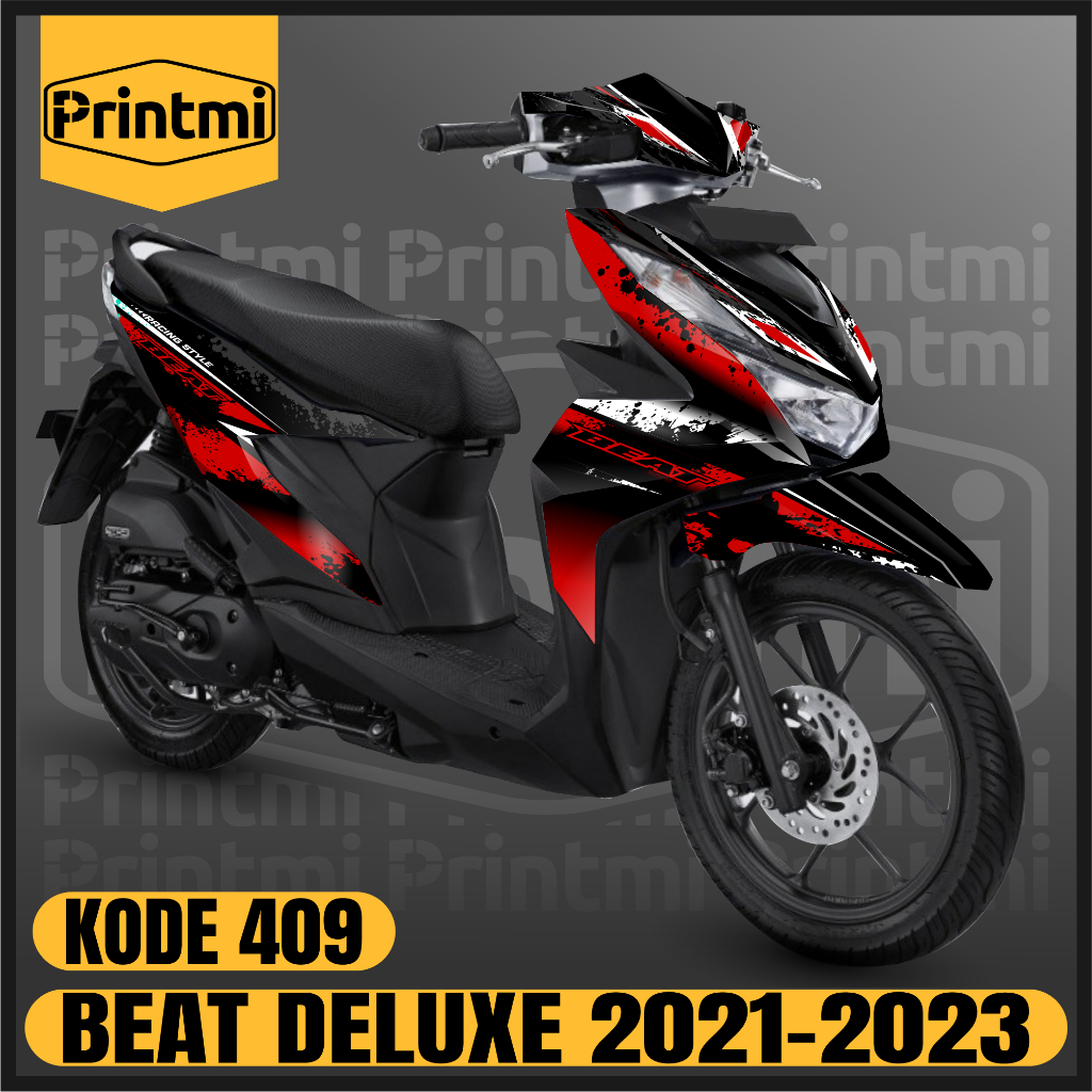 Printmi Decal Beat Deluxe New 2021 2022 2023 Full Body Stiker Variasi Motor Honda Street CBS ISS Sticker Modifikasi Racing KP409
