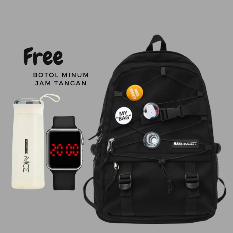 Tas Ransel Backpack Pria Wanita Fashion Bahan Kanvas Tas Sekolah Tas Punggung Pria Kekinian Terbaru