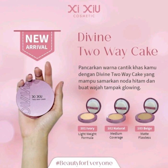 XI XIU DIVINE TWO WAY CAKE COMPACT POWDER BEDAK XIU XIU NATURAL BEIGE