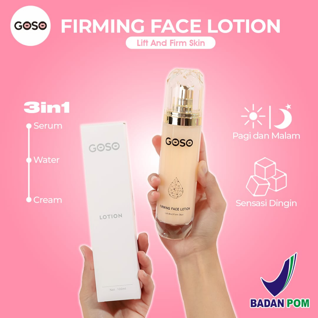 [BPOM][100% ORI&amp;READY] GOSO FACE LOTION 3 in 1 turkish rose water, serum and cream face lotion with Collagen &amp; Grape seed oil