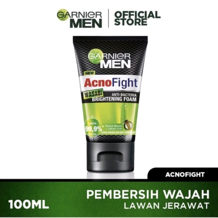 GARNIER MEN FACE WASH FACIAL FOAM SABUN CUCI MUKA PRIA ACNO FIGHT