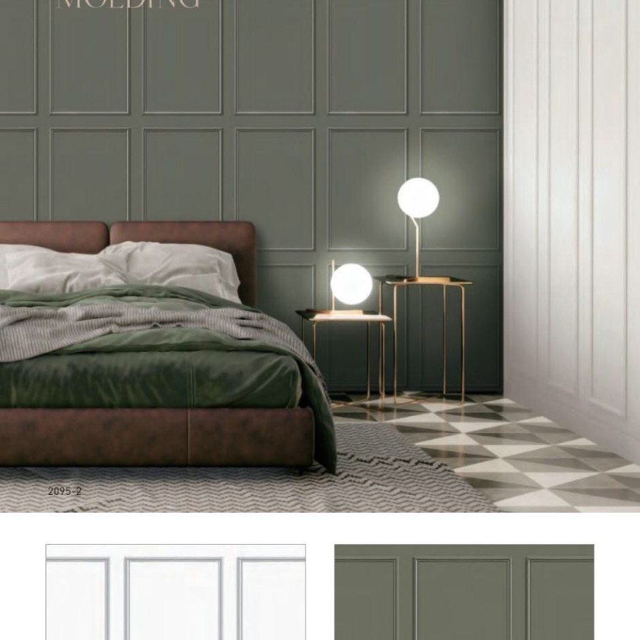 WALLPAPER DINDING KOREA MOTIF MOULDING MODERN MINIMALIS EROOM