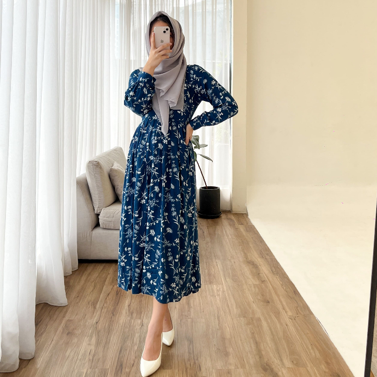 Karia Motif Dress - Fashion Muslim - Casual Dress - Korean Wanita Dress