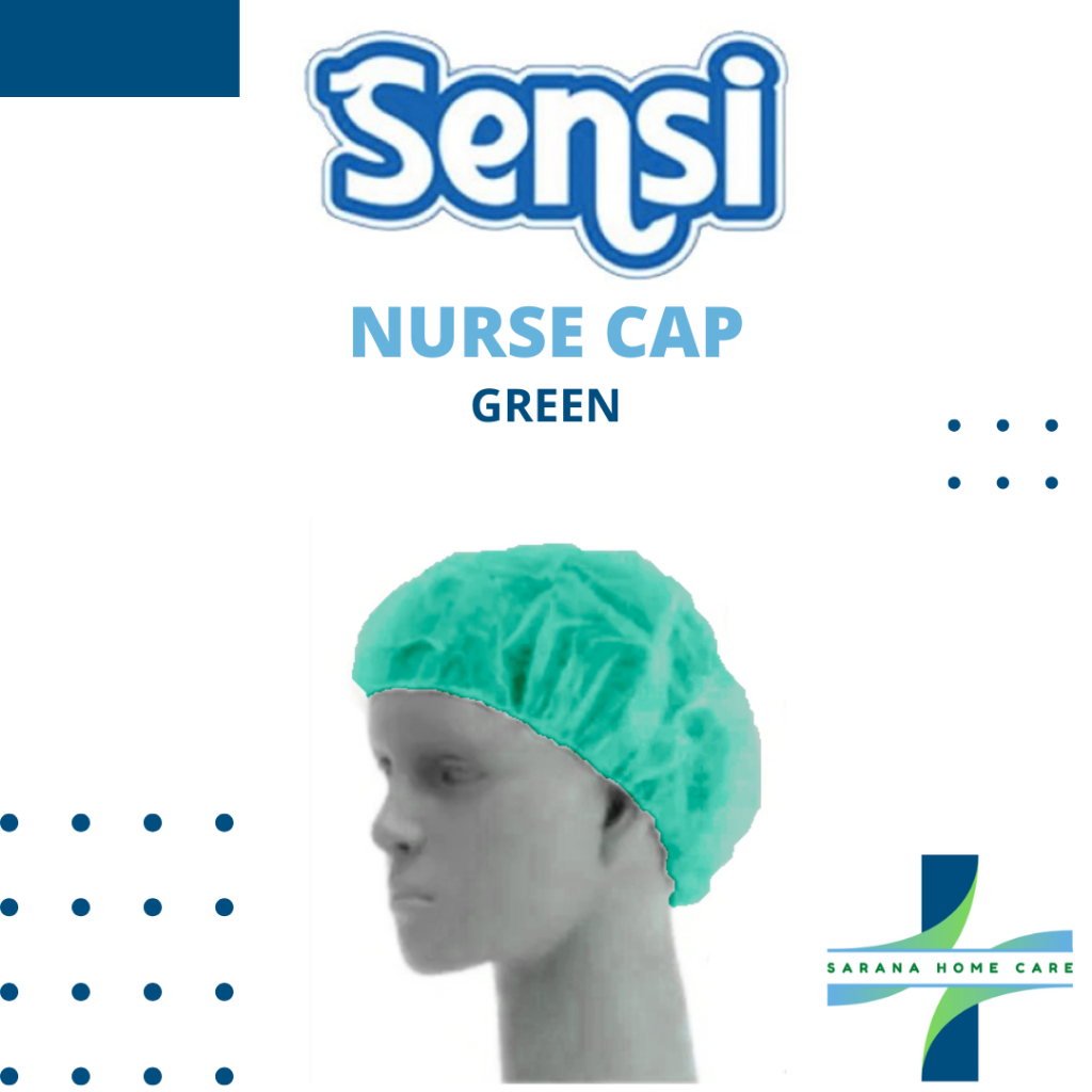 SENSI Nurse Cap Green/penutup kepala/ suster/dokter/ alat penutup rambut