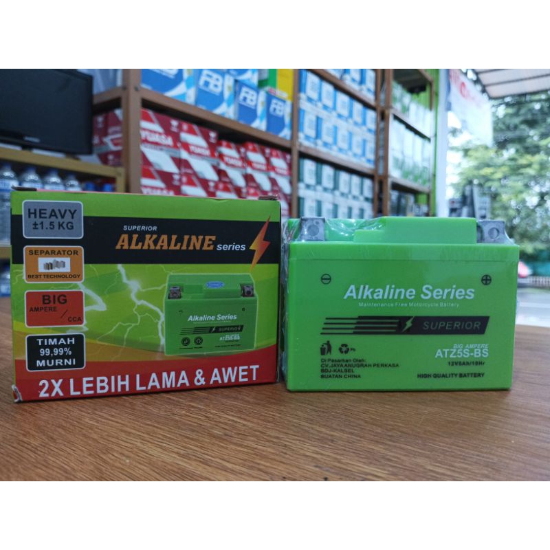 ALKALINE ATZ5 aki motor matic BEAT, SCOOPY, Vario 110