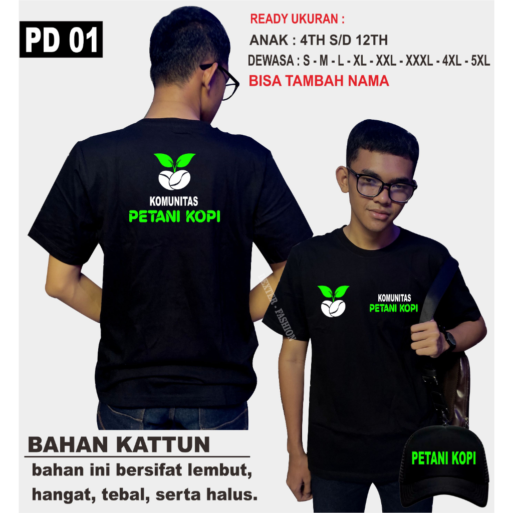 KAOS PETANI KOPI GRATIS TOPI BAJU PETANI KOPI BAHAN BERKUALITAS | DEXTER STORE