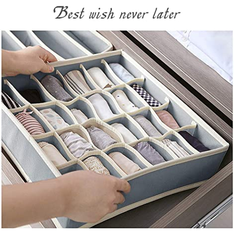 Kotak Sekat Pembatas Pakaian Storage Drawer Divider Box 24 Grid - JW248 - Gray