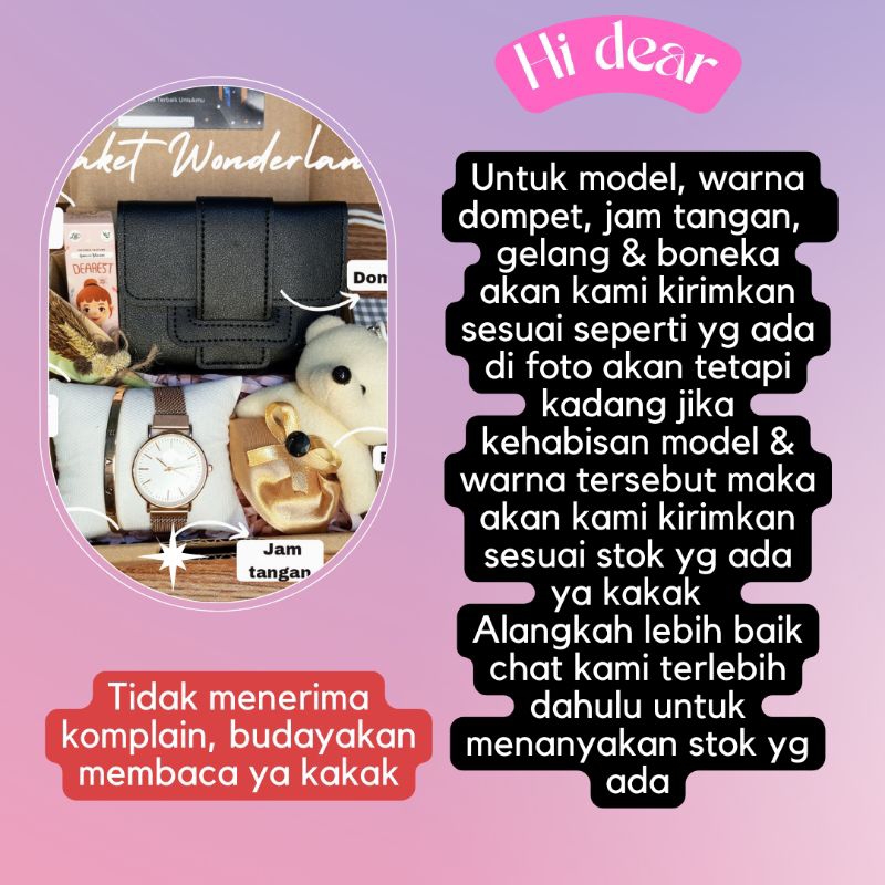 Hampers murah jam tangan, dompet, parfum cewek/ Kado cewek/ kado ultah/ hadiah wanita