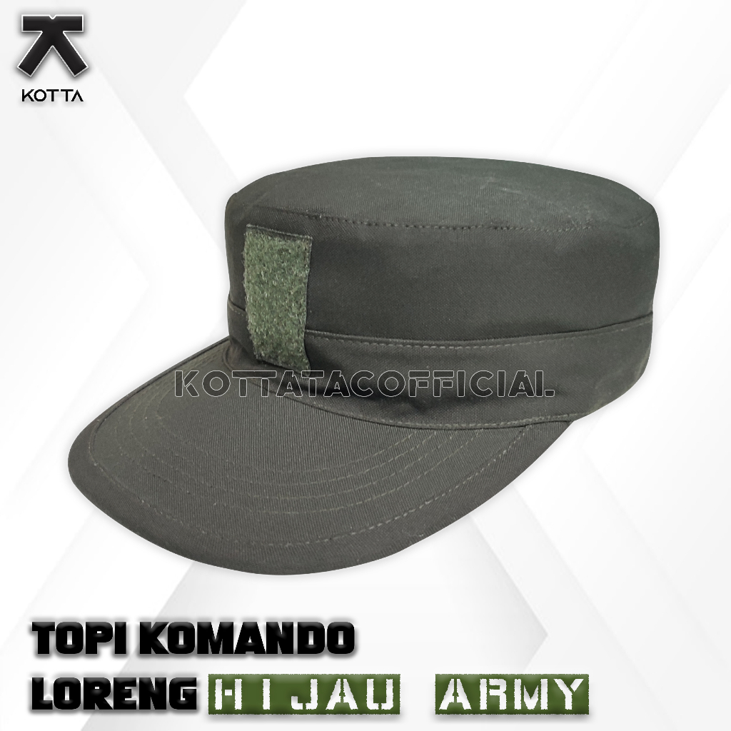 TOPI KOMANDO VELBED  HIJAU ARMY - TOPI KOMANDO HIJAU - TOPI KOMANDO HIJAU TNI - TOPI KOMANDO TNI