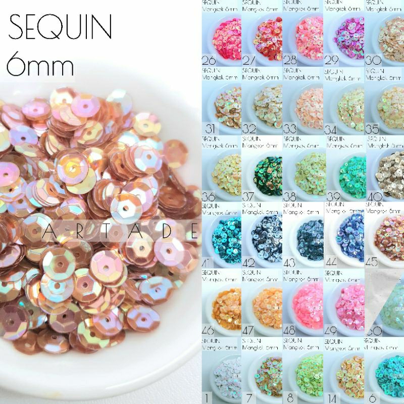 SQ1506 | 20gram Sequin 6mm / payet mangkok