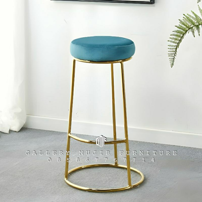Kursi Bar Bulat Modern kursi bar Stainless Gold  Bar Stool modern
