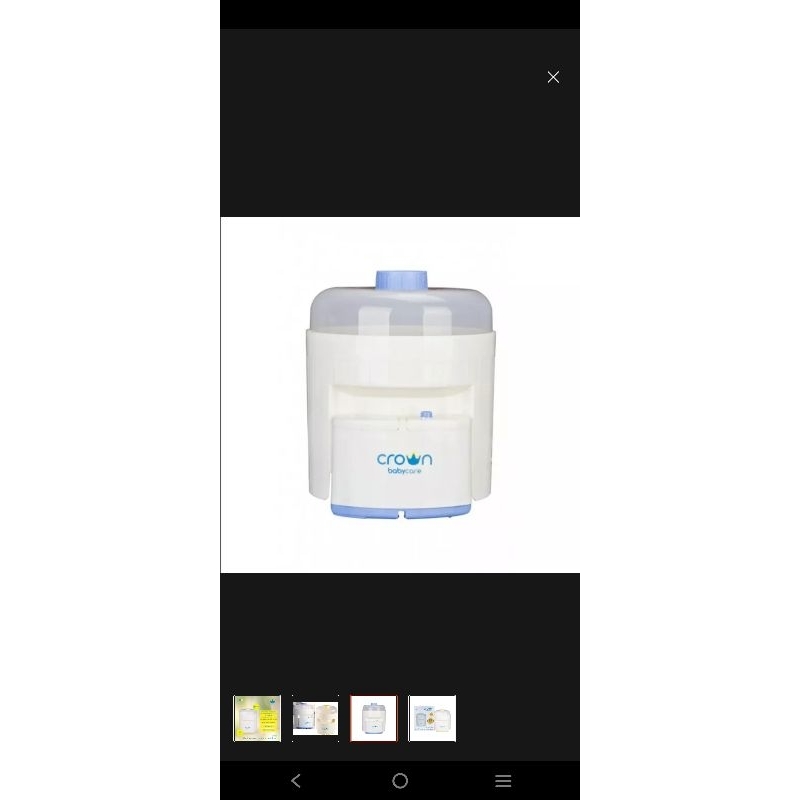 sterilizer steam botol susu bayi crown.