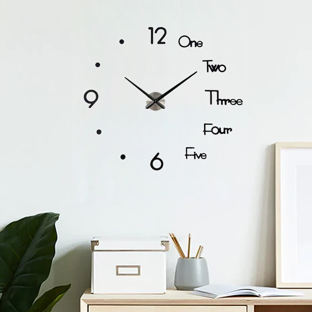 TaffHOME Jam Dinding Besar DIY Giant Wall Clock Sangtai 30cm - VO-103 - Black