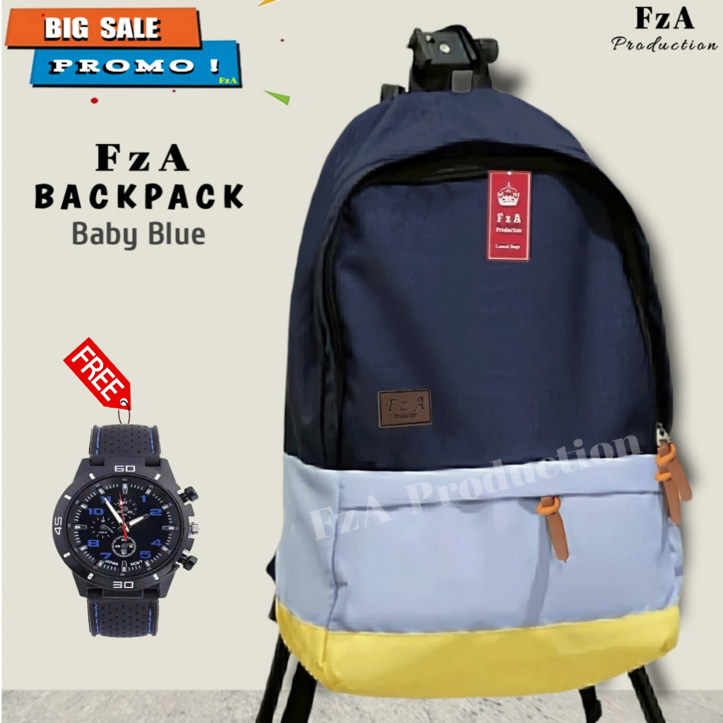 FzA Official - Tas Ransel Gendong Laptop Distro Sekolah Kuliah Pria Wanita Black Murah Original Tas Punggung Laptop -  BBSPT