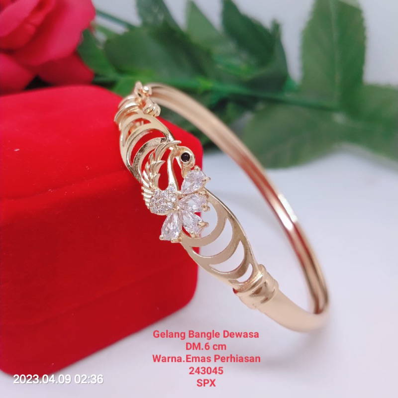 Gelang Tangan Bangle Golong Titanium Tembaga Xuping Perhiasan Aksesoris Lapis Emas Terlaris Termurah