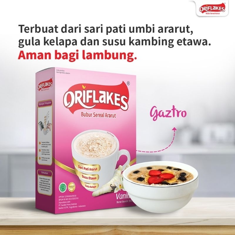 

oriflakes Gaztro 350 gram solusi gerd maag dan asam lambung sereal pati garut