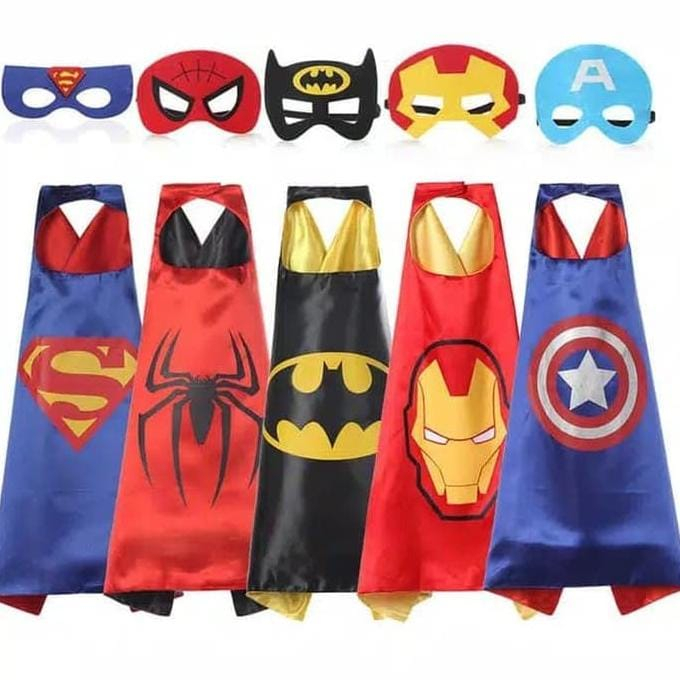 Jubah Superhero Anak Cosplay Spidermen Huluk Ironmen Kapten Amerika
