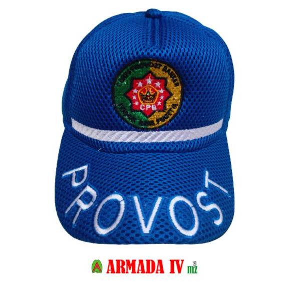 Topi PROVOST BANSER Jaring Biru Topi Jala CPB Biru List Putih