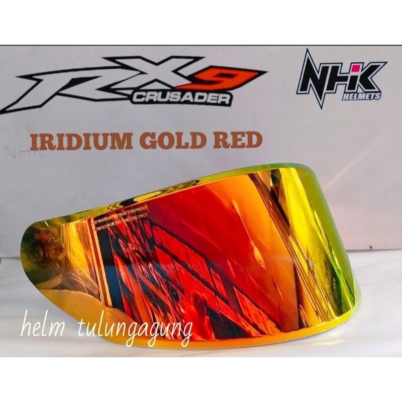 PAKET FLAT VISOR NHK RX9 IRIDIUM GOLD SILVER BIRU SPOILER NHK RX9