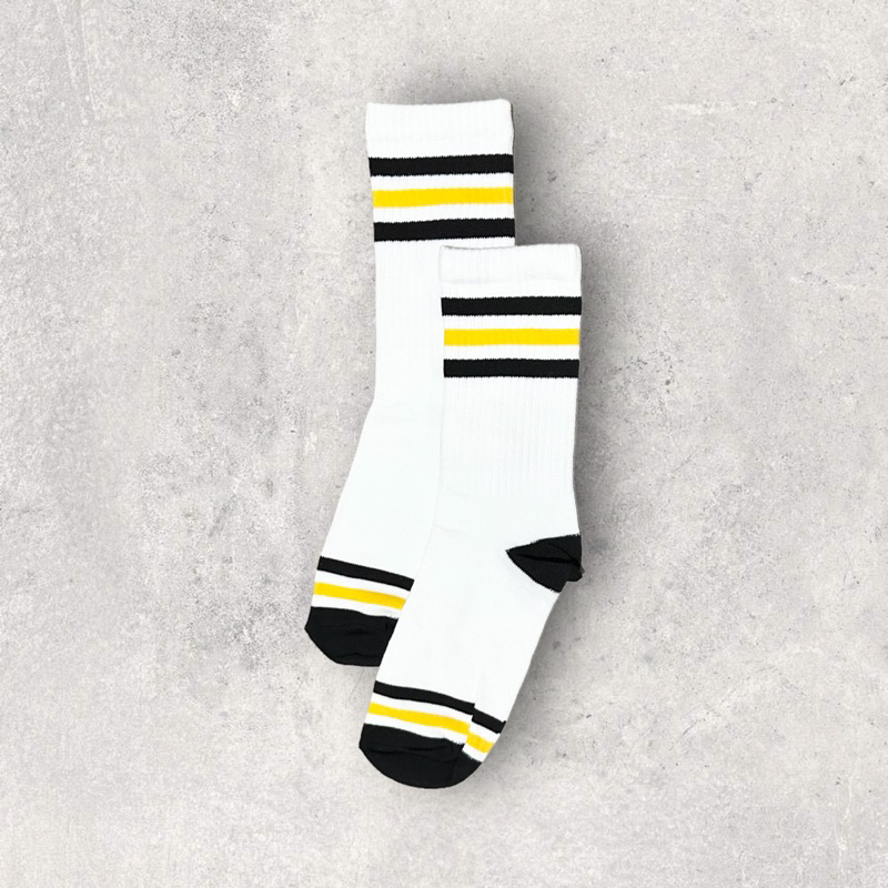 KAOS KAKI PANJANG MOTIF GARIS 3 HITAM KUNING