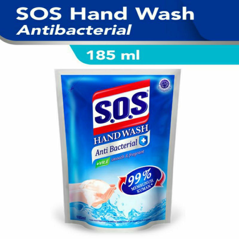 Sos Hand Wash Anti Bacterial 185ml