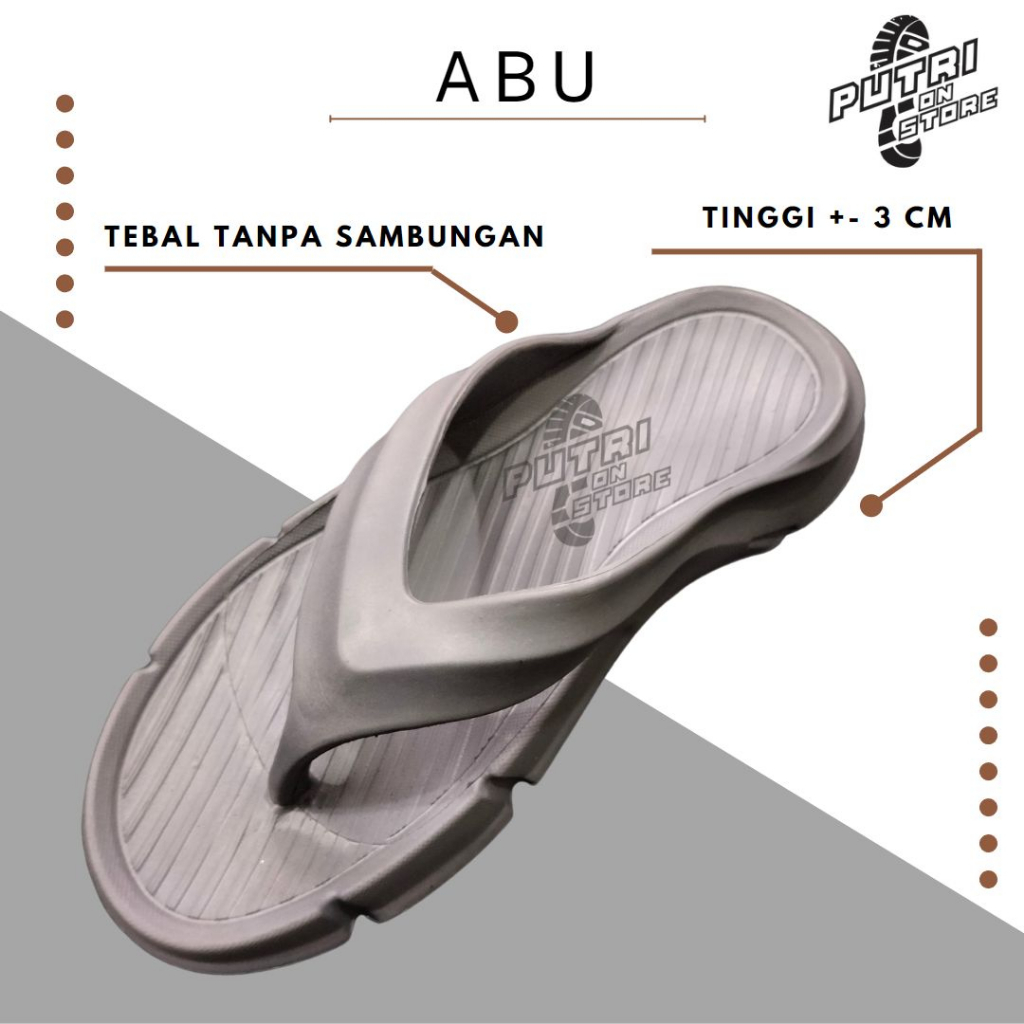Sandal jepit pria anti licin TEBAL bahan Phylon Extralight Size 39-44