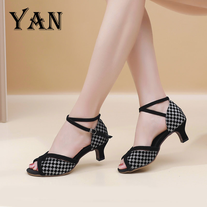 YAN Sandal High Heels Wanita Sepatu Hak 5cm Sepatu Dance Wanita