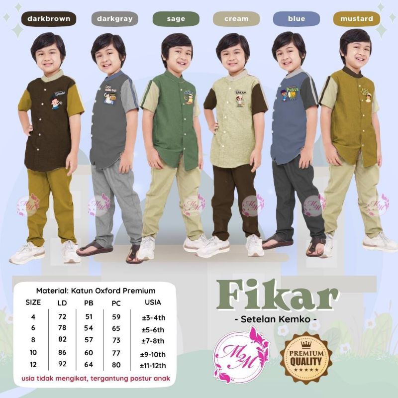 BAJU SETELAN KOKO ANAK FIKAR SET HEY KIDDOS