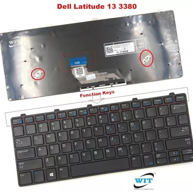 Keyboard DELL Latitude 3380 3180 3189 0343NN 3190 (2-IN-1) 13-3380