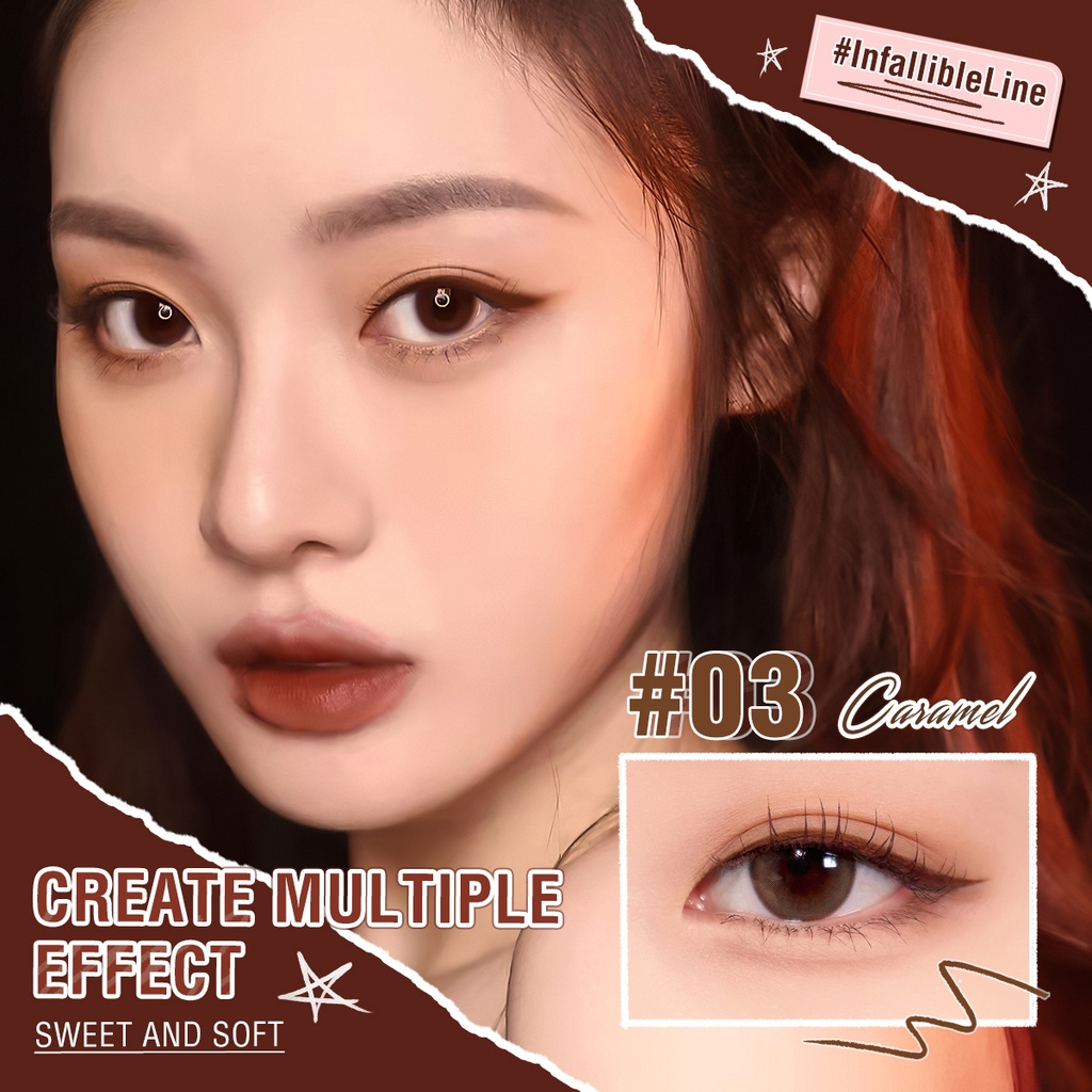 PINKFLASH Hyperfine Halus Gel Eyeliner Pensil Pigmen Tinggi Tahan Air Tahan Lama Eyeliner Pencil - Celebshine