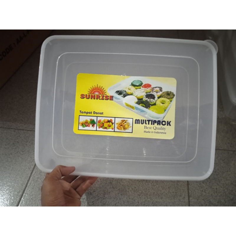 Tempat donat box donat kotak donat plastik multipack sunrise