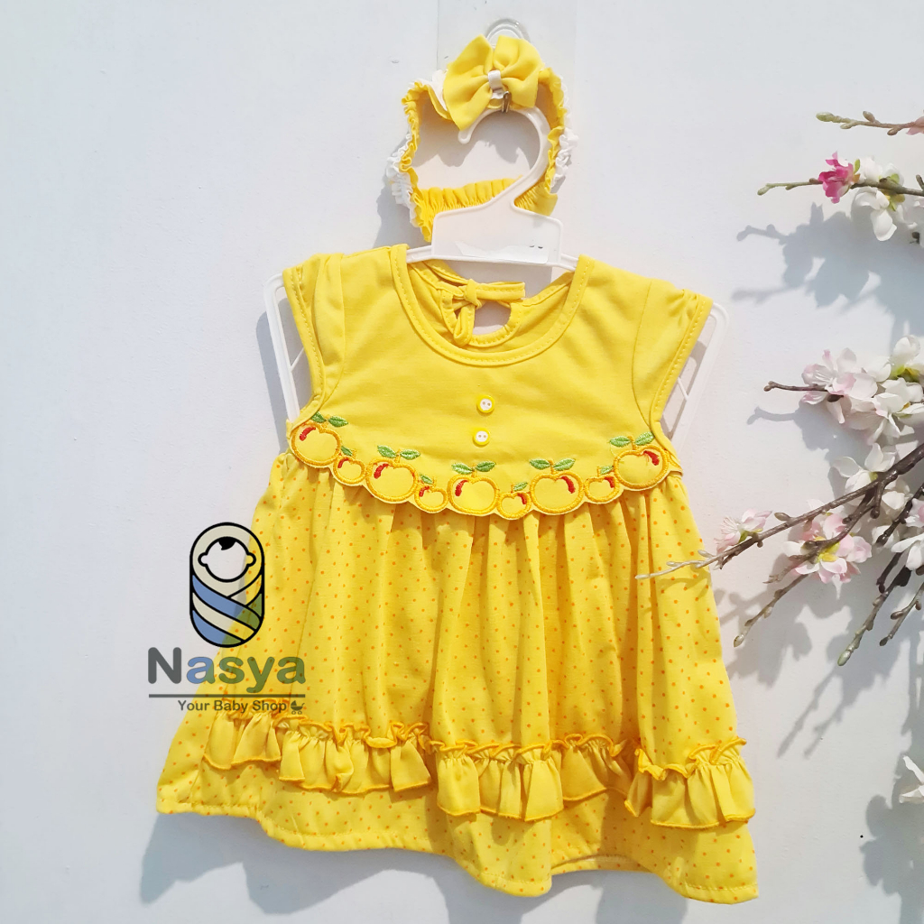 [P-049] Dress Bayi Pita Lucu / dress tali pita bermotif animall (0-6 bulan)