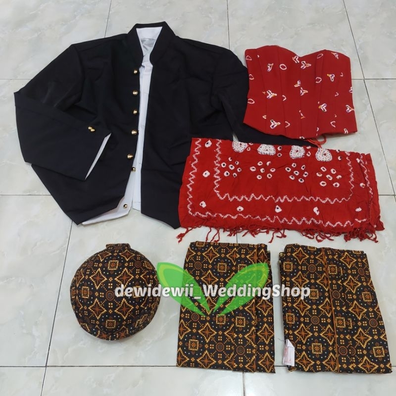 Baju Prewedding / Baju Couple Adat Jawa, Motif Hewes Jumputan