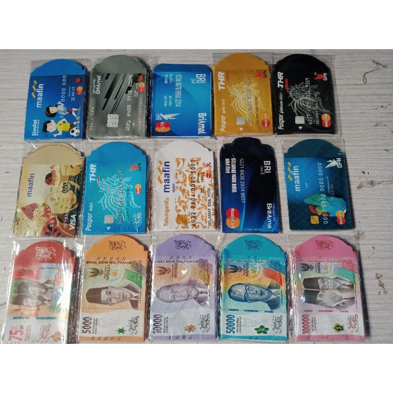 

amplop lebaran motif atm per pack isi 10 pcs