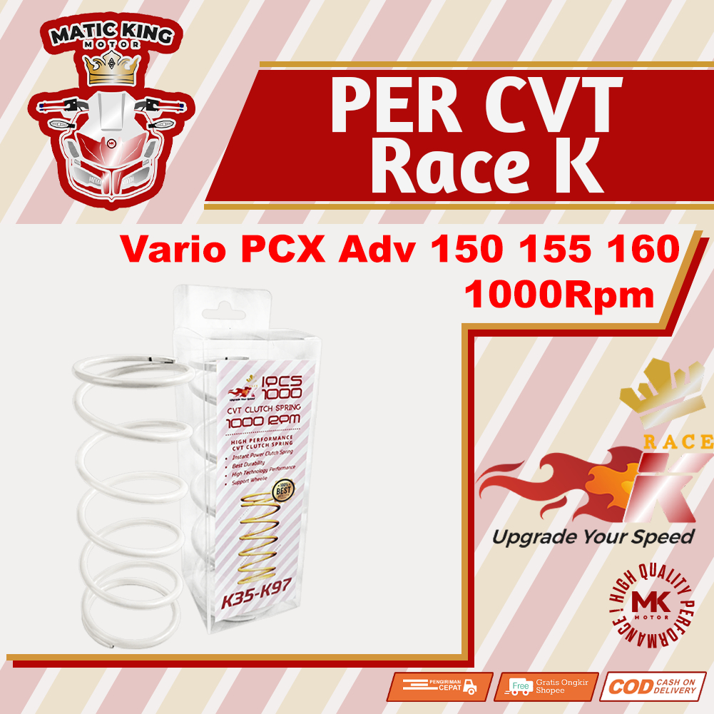 Per CVT Puli Pully Racing K36 K97 Vario PCX 125 150 160 ESP NEW LED Race K 1000 rpm