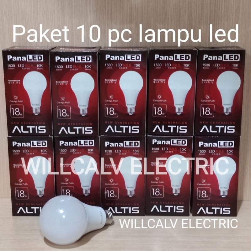 Paket 10 Pc Lampu led Bulb PANALED ALTIS 18W cahaya putih E27 6500K
