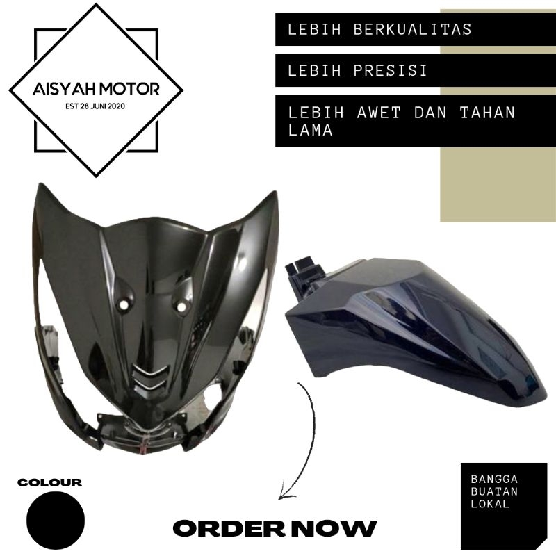 Cover Bodi Spakbor Depan Tameng Honda Beat FI Warna Hitam Tahun 2012-2014